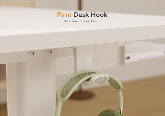 Claiks Standing Desk with Keyboard Tray, Electric Standing Desk Adjustable Height, 55x24 Inches Sit Stand up Desks with Splice Board, Raising Desks for Home Office, White-DeskLoop Office