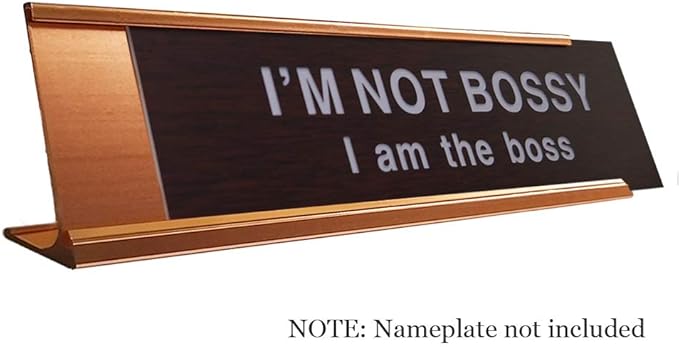 2" x 10" Aluminum Desk Name Plate Holder, Office Business Desk Sign Holder Desktop-5 Pack (Rose Gold)-DeskLoop Office