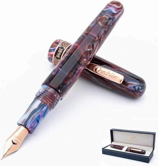 Conklin 1898 Fountain Pen, Misto Purple - Fine Nib | Unique Resin Pen with Luxury Design | JoWo Stainless Steel Nib Made in Germany | Ideal Gift for Professionals-DeskLoop Office