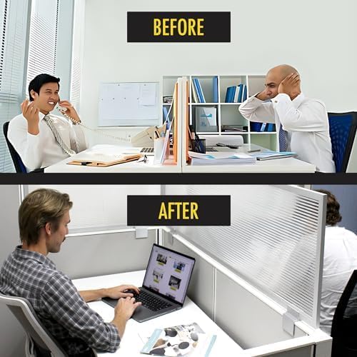 OBEX Screen Extender Polycarbonate Desk Privacy Panel & Divider for Office Cubicle, 12" x 66", Translucent-DeskLoop Office