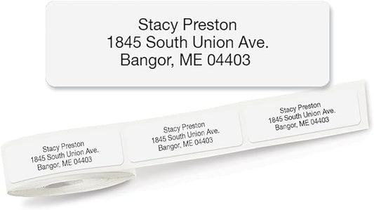 Personalized Return Address Labels, Roll of 500 Gloss White Self-Adhesive Labels Without Dispenser, Customize with Name & Shipping Address, Colorful Images-DeskLoop Office