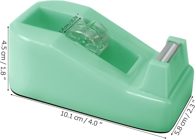 2Pcs Desktop Tape Dispenser Adhesive Roll Holder with Weighted Nonskid Base, Green (Tape not Included)-DeskLoop Office