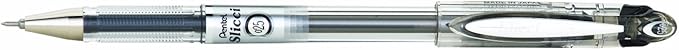 Pentel Arts Slicci Extra Fine Gel Pen, (0.25mm), Black Ink, Box of 12 (BG202-A)-DeskLoop Office
