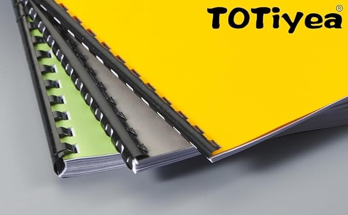 TOTiyea 50 Pack19 Ring Plastic Binding Combs, 1 Inch Diameter,200 Sheet Capacity, Letter Size, Black Comb Binding Spines