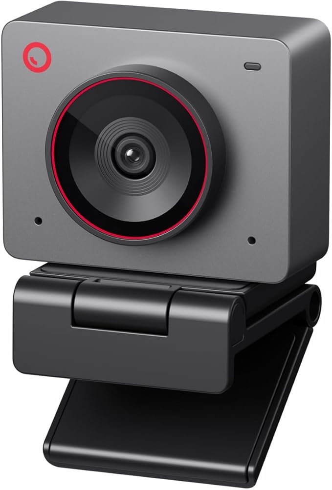 OBSBOT Meet 2-4K Webcam for PC with 1/2" Sensor, AI Framing & Autofocus, Beauty Mode, Lightweight, Gesture Control, HDR, Dual Microphone, 60 FPS, Web Cam for Streaming, Meeting, Gaming. (Space Grey)-DeskLoop Office