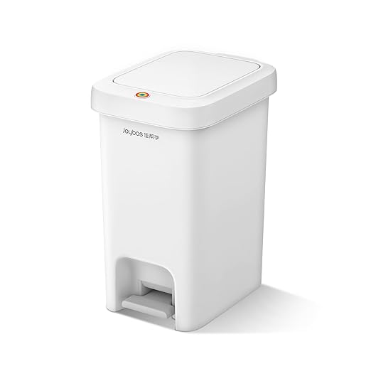 MOPALL Small Bathroom Trash Can with Lid Soft Close, Garbage Can with Press Top Lid & Foot Pedal, Step Trashcan Slim Trash Bin Waste Basket for Toilet, Office, Bedroom, Kitchen, Living Room 2.7 Gallon-DeskLoop Office