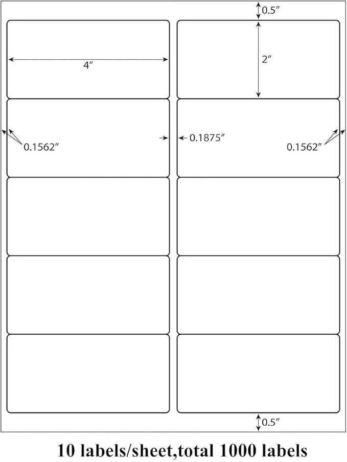 9527 Product 10 UP Sticker Labels,2x4 inches FBA Shipping Address Labels for Laser/Ink Jet Printer,Total 1000 Labels-DeskLoop Office