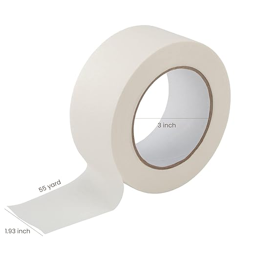 Lichamp Masking Tape 2 inch Wide, 2 Pack General Purpose Masking Tape Beige, White Tapes for Painting, Arts, Crafts, 2 inch x 55 Yards x 2 Rolls (110 Total Yards)-DeskLoop Office