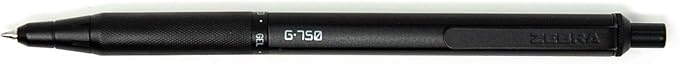 Zebra Pen G-750 Gel Pen 2-Pack, Black Ink, 0.7mm Medium Point, Black Brass Barrel, Knurled Grip, Secure Metal Clip, Refillable (49812)