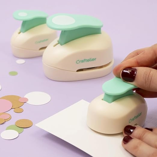 Craftelier - Paper Punch Set | 3/8", 5/8" & 1" Shape Hole Puncher for Paper Crafts | Round Hole Punch to Create Scrapbooks, DIY Cards & Journals | Craft Punch Set for Cardstock.-DeskLoop Office