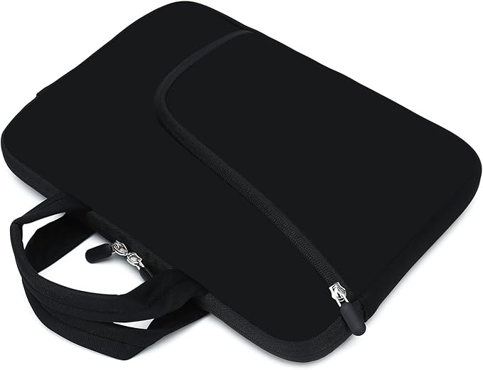 11.6" 12.2 inches Laptop Sleeve Chromebook Case Ultrabook Case Notebook Sleeve Tablet Case Neoprene Handle Sleeve for Men Women, Two Pockets Fit Apple MacBook Air Samsung Acer HP DELL(Black)