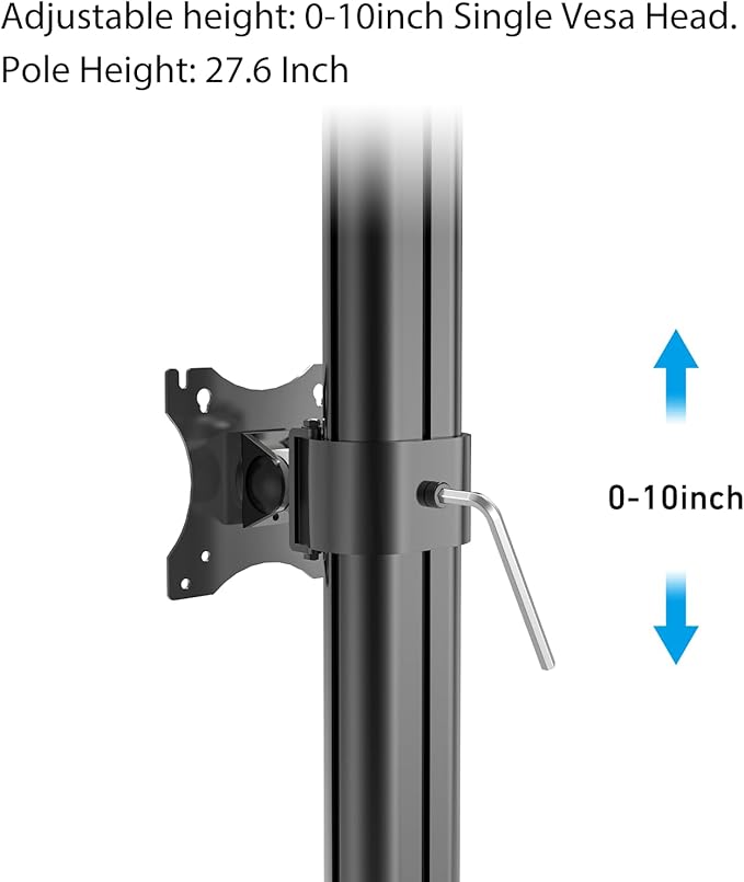 BEWISER Dual Monitor Stand Desk Mount- Vertical Heavy Duty Monitor Riser Fits Two 17 to 49 Inch Screen with Swivel, Tilt, Height Adjustable,weight capacity up to 33 lbs,BL200-B-DeskLoop Office