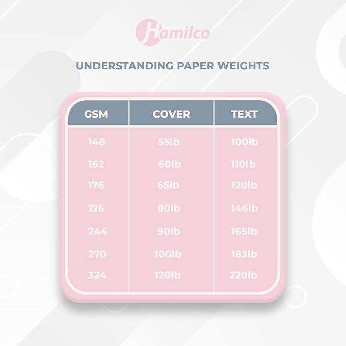 Hamilco Bright White Cardstock Scrapbook Paper Vellum 67lb cover 8.5" x 11" Card Stock 50 Pack-DeskLoop Office