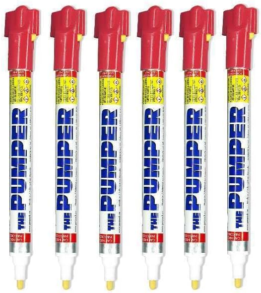 The Pumper Permanent Marker Pens - Red - 6 Pens-DeskLoop Office