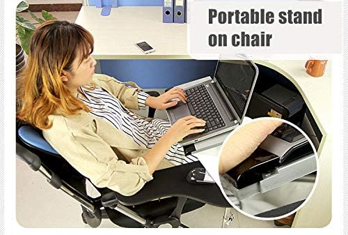 Computer Keyboard Stand Laptop Mouse Mount for Workstation Video Gaming, Installed to Chair or Any Round Bar with Maximum 1.96 inch Diagonal Thickness-DeskLoop Office