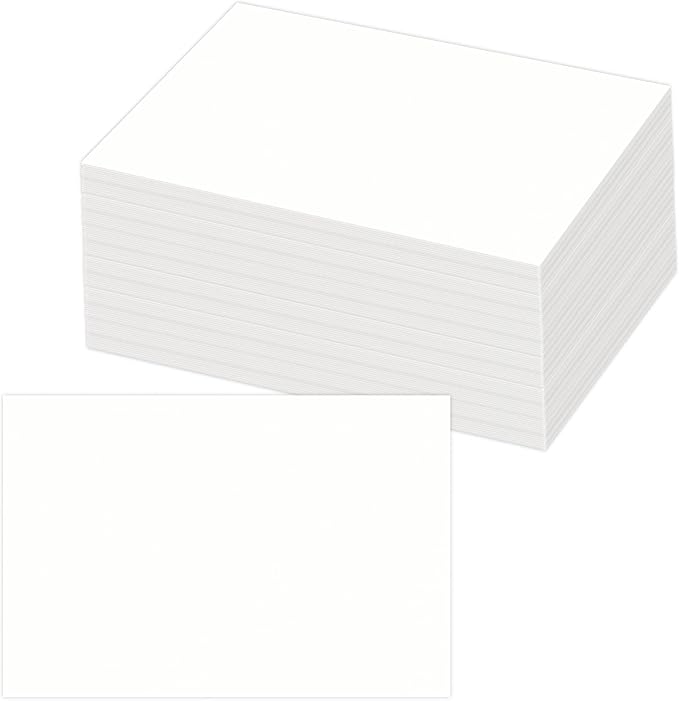 5x7 Blank White Cardstock Paper (Set of 50) Thick Paper - 80lb Flat Cards Stock Printer Paper for Make Your Own DIY Invitations, Note, Greeting, Table Cards - Writing, Stamping,Painting, Drawing-DeskLoop Office