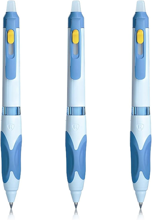 M&G 3 Pcs Retractable Erasable Gel Pens, 0.5 mm Blue Ink Gel Pen, Extra Fine Point Erasable Pen Make Mistakes Disappear, Premium Comfort Grip Note Taking and Crossword Puzzles-DeskLoop Office
