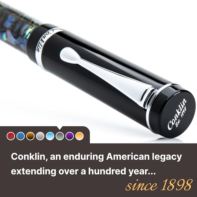 Conklin Duragraph Fountain Pen Abalone Nights - Medium Nib, Elegant Writing Instrument with Exquisite Abalone Finish-DeskLoop Office