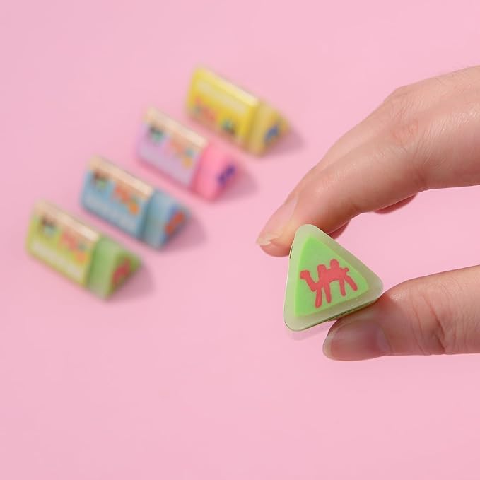 16 Camel Jelly Erasers for Kids, Kawaii Animal Shaped Rectangular School Supplies-DeskLoop Office