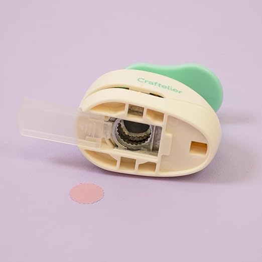 Craftelier - 5/8 Inch Circle Scallop Punch with lever press | Shape Hole Puncher for Paper Crafts | Scalloped Hole Punch for Scrapbooking, DIY Cards & Journals | Mini Hole Punch for Paper & Cardstock.-DeskLoop Office
