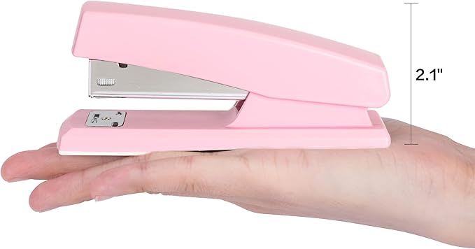 Deli Stapler, Desktop Staplers with 640 Staples, Office Stapler, 25 Sheet Capacity, Pink-DeskLoop Office