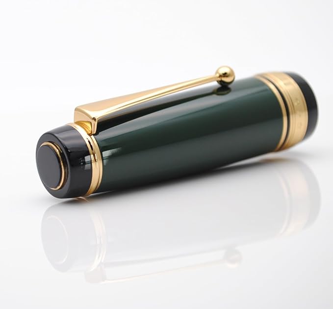 Metal Big Fountain Pen Set Medium Nib 0.7mm, Includes Ink Refill Converter, 5 Ink Cartridges & Gift Box (Medium Nib 0.7mm, Green)-DeskLoop Office