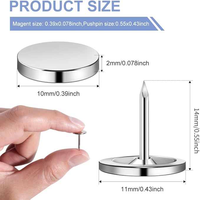 rhinocats Magnetic Push Pins, 30 Sets Magnet Thumbtack for Wall Bulletin Board Strong Decorative Pushpins Clip for Map Picture Hanging Kit Poster Holder-DeskLoop Office