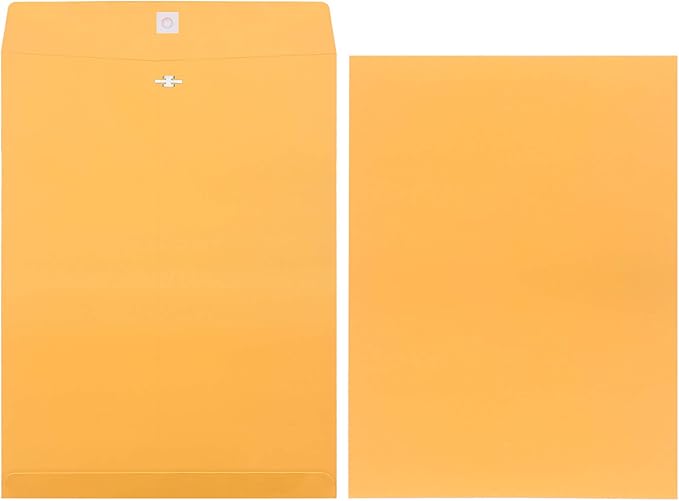 Frienda 4 Sizes Clasp Envelopes Kraft Paper Catalog Clasp Envelope with Closure for Filing, Storing or Mailing Documents, 50 Pieces(5 x7 In, 6 x 9 In, 9 x 12 In, 10 x 13 In,Yellow)-DeskLoop Office