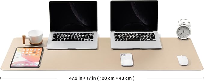 Large Cork Desk Mat - 47.2"x 17" Desk Pad for Office and Home - Ideal for Large Mouse Pad and Desk Mats on Top of Desks(Apricot)-DeskLoop Office