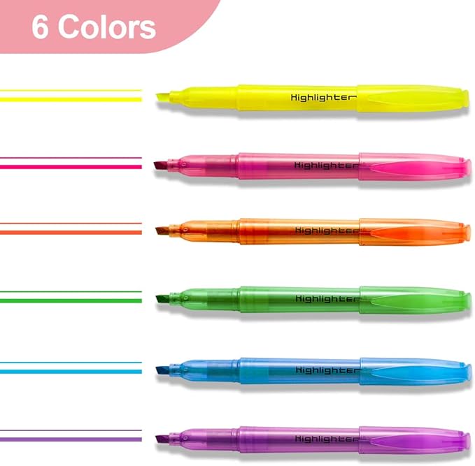 270 Pcs Highlighters Assorted Colors, Chisel Tip Multicolor Highlighter Marker Set, Quick-Drying Pen Highlighter for Classroom School Home Office (270Pcs, 6 Colors)-DeskLoop Office