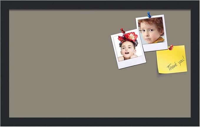 PinPix 20x12 Inch Cork Bulletin Board. This Decorative Framed Pin Board Comes with Pewter Design and a Satin Black Frame. Ideal for Home Office Decor or Message Board (PinPix-1812)-DeskLoop Office