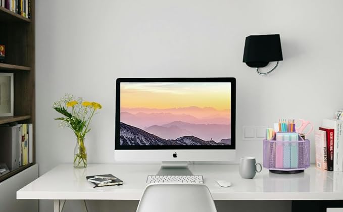 Exerz Desk Organiser/Mesh Desk Tidy Candy/Pen Holder/Multifunctional Organiser 360 Rotating-DeskLoop Office