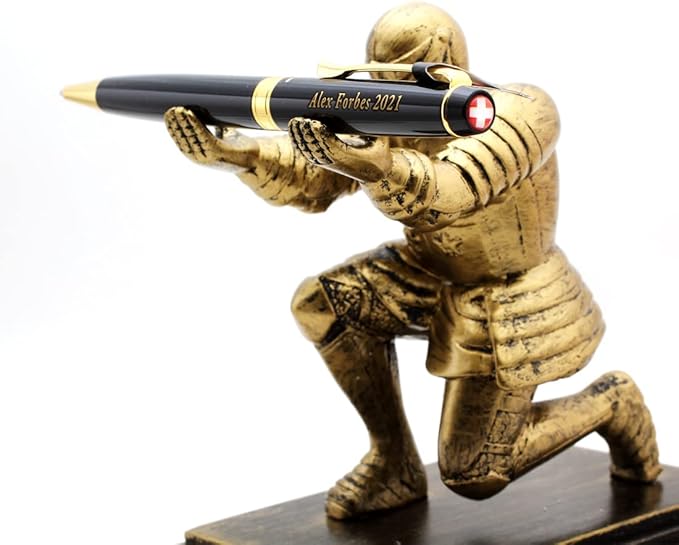 Free Engraving Swiss Expert Roller Ballpen, Ballpoint pen, Refillable Pens, Retractable Medium Refill Pen Black Ink, Personalized Gifts for Men and Women, Classy Gift Box-DeskLoop Office