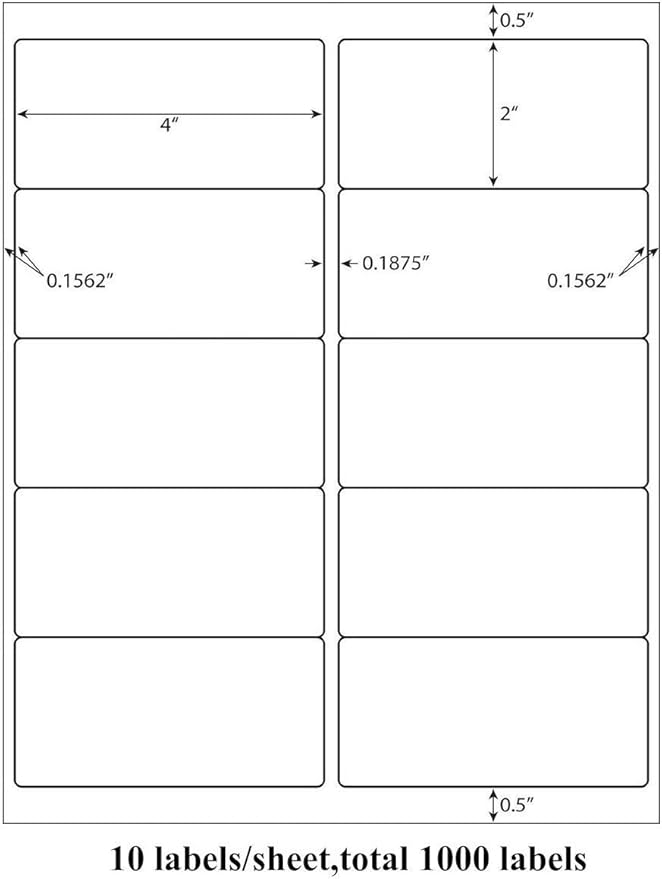 9527 Product 10 UP Sticker Labels,2x4 inches FBA Shipping Address Labels for Laser/Ink Jet Printer,Total 10000 Labels-DeskLoop Office