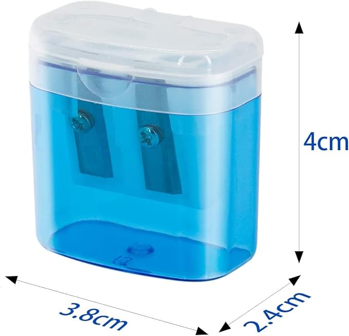KIDMEN 24 PCS 2 Holes Small Manual Pencil Sharpener with Lid,for Kids,School-DeskLoop Office