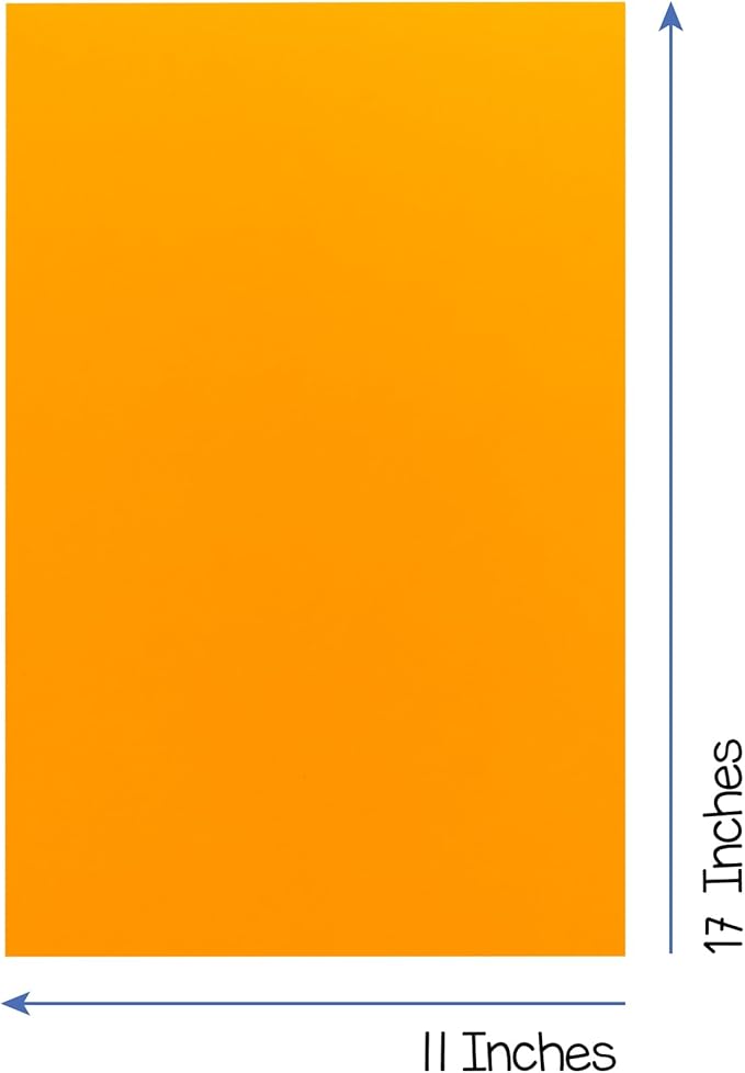 Hygloss Light Orange Bright Colored Cardstock - 11x17-Inch, 50 Sheets, 65 lb/ 176 gsm, Fade-Resistant, Acid-Free Color Card Stock Paper-DeskLoop Office