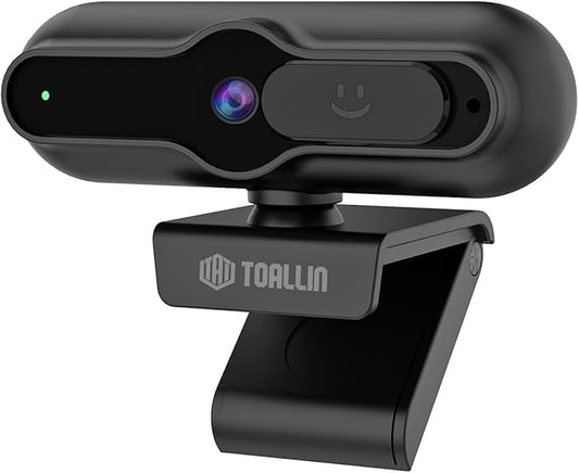 TOALLIN 4K Webcam for PC, 1/2.5" Sensor & 12MP, 1080P & 60FPS, PDAF Auto-Focus, Built-in Microphone and Sliding Privacy Cover, USB Web Camera for Gaming, Conferencing, Streaming and Video Calls-DeskLoop Office