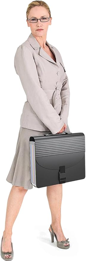 25 Pockets File Organizer with Plastic Handle,Expanding File Folders for Receipt,Paper,Documents,Monthly tab Including in Accordion File Folder Organizer,Perfect Filing Folder Matte-DeskLoop Office