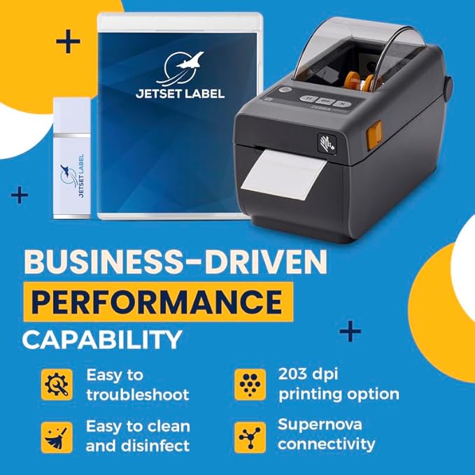 Zebra ZD410 Direct Thermal Label Printer | USB & Ethernet Connectivity | 2 Inch Print Width | ZD41022-D01E00EZ-DeskLoop Office