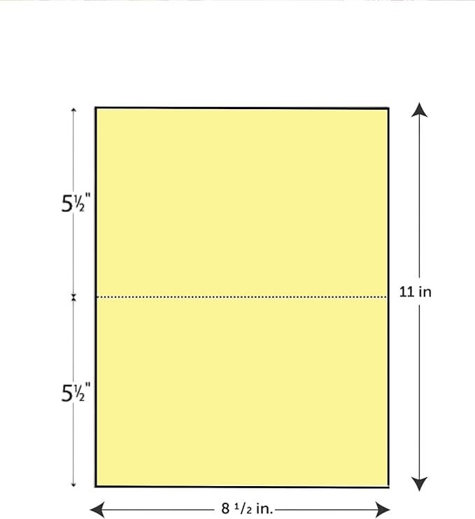 Limited Papers (TM) 8.5x11 Perforated Paper, 20/50 Pound, 75 GSM, Variety of Perforation Sizes and Colors, for Forms, Tickets, Postcards, Business Cards. (Green, 2 up - horizontal 5.5”)-DeskLoop Office