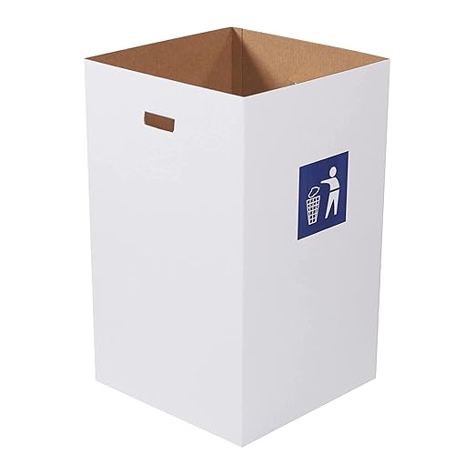 AVIDITI Cardboard Trash Cans and Recycling Bins, 40 Gallon 18"L x 18"W x 30"H (10-Pack) Reusable or Disposable Pop Up Garbage Boxes Container for Party, Parties, Recycle, Outdoor Events, Heavy Duty, Waste-DeskLoop Office