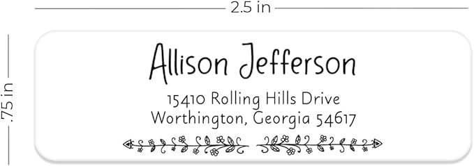 Black and White Botanical Rolled Address Labels / 500 Personalized Return Address Labels/Designer Address Stickers in Elegant Plastic Dispenser-DeskLoop Office