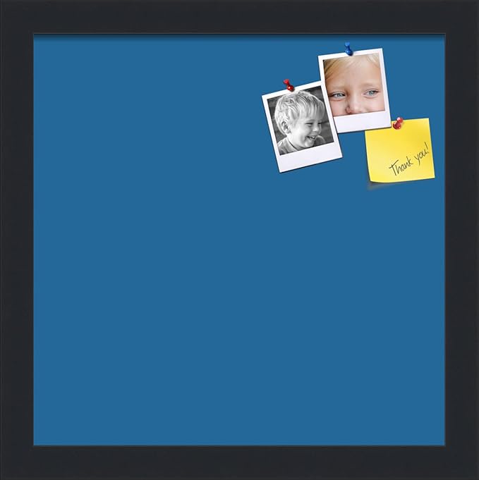 PinPix 12x12 Inch Cork Bulletin Board. This Decorative Framed Pin Board Comes with Navy Pastel Design and a Satin Black Frame. Ideal for Home Office Decor or Message Board (PinPix-1811)-DeskLoop Office