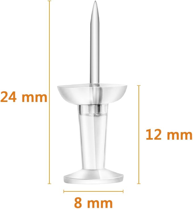 Yalis Push Pins 600 Count, Standard Clear Thumb Tacks Steel Point and Clear Plastic Head-DeskLoop Office