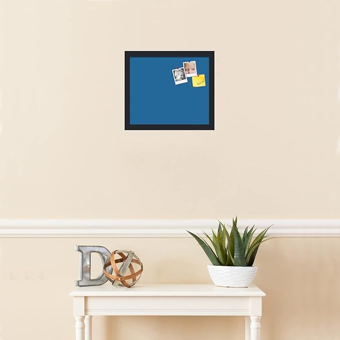 PinPix 14x12 Inch Cork Bulletin Board. This Decorative Framed Pin Board Comes with Navy Pastel Design and a Satin Black Frame. Ideal for Home Office Decor or Message Board (PinPix-1811)-DeskLoop Office