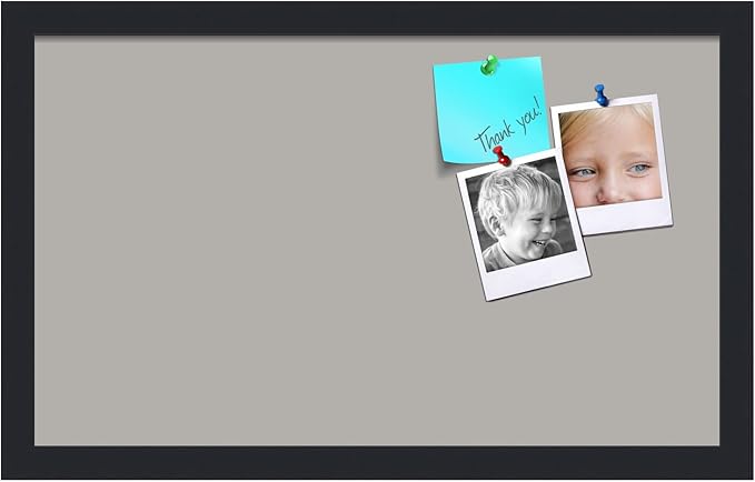 PinPix 20x12 Inch Cork Bulletin Board. This Decorative Framed Pin Board Comes with Dark Stone Design and a Satin Black Frame. Ideal for Home Office Decor or Message Board (PinPix-1808)-DeskLoop Office