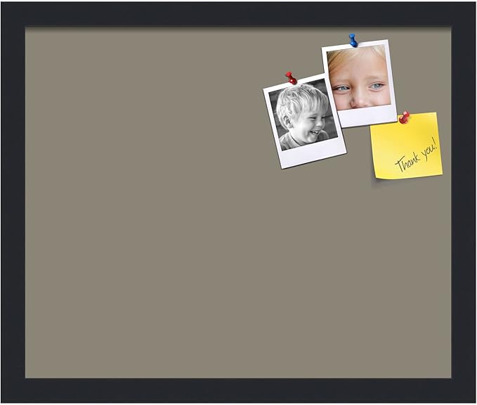 PinPix 17x14 Inch Cork Bulletin Board. This Decorative Framed Pin Board Comes with Pewter Design and a Satin Black Frame. Ideal for Home Office Decor or Message Board (PinPix-1812)-DeskLoop Office