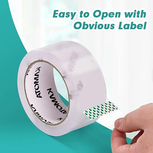 KAMOTA Packing Tape, 36 Rolls Heavy Duty Clear Packaging Tape for Shipping Packaging Moving Sealing, 2 inches Wide, 65 Yards Per Roll, Total 2340 Yards with 4 Dispensers-DeskLoop Office