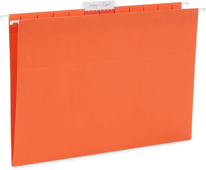 Blue Summit 75 Pack Colored Hanging File Folders Letter Size No Expansion, Colored Hanging File Folders Bulk, Assorted Colors, Designed for Bulky Files, Medical Charts, 1/5 Tabs-DeskLoop Office