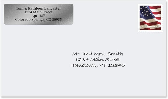 Colorful Images Silver Metallic Foil Rolled Return Address Mailing Labels with Dispenser, Customize with Name & Shipping Address, 500 Self Adhesive, Easy Peel Sticker Label Roll, 3/4" x 2 1/2"
